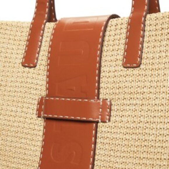 Staud Raffia Tote Shoulder Bag - Picture 2 of 9